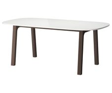 White and brown kitchen table + 4 chars and covers
