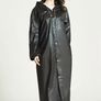 3pcs Black High Quality EVA Thickened Full Body Raincoats - Hooded Long Sleeve with Adjustable Drawstring Hood & Button Front for Outdoor Cycling, Hiking, Travel - Lightweight Portable Women's Rain Gear, Cycling Rainwear | Minimalistic Design Image 6