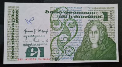 Ireland 1984 Medb 1 pound banknote