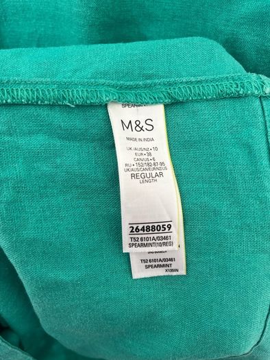 M&S Linen Dress in Spearmint Green UK 10
