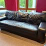 PRICE CRASH Black Leather Sofa Suite Bargains Image 2