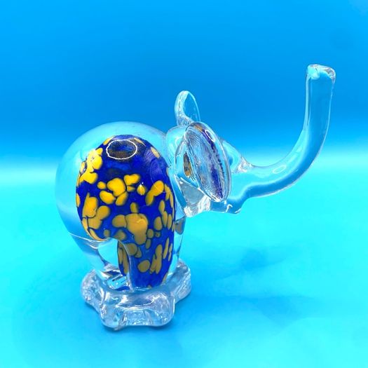 Vintage Murano Style Art Glass Elephant Paperweight