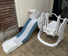 Outdoor slide and swing