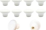 10x White Door Knob Cabinet Retro Round Ceramic Drawer Cupboard Kitchen Pull Handle 32mm (FREE POSTAGE)