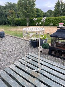 Decorative Wrought Iron Plant Stand Side Table (Vintage Style)