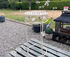 Decorative Wrought Iron Plant Stand Side Table (Vintage Style)