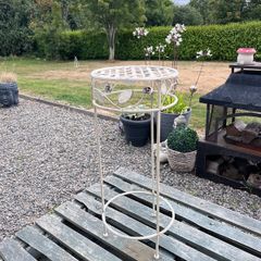 Decorative Wrought Iron Plant Stand Side Table (Vintage Style)