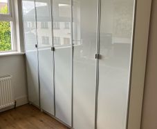 White cabinet with doors