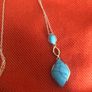 silver chain and pendant tourquise stone Image 2