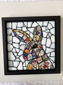 Handmade Framed Mosaic Rabbit/Hare