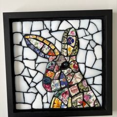 Handmade Framed Mosaic Rabbit/Hare