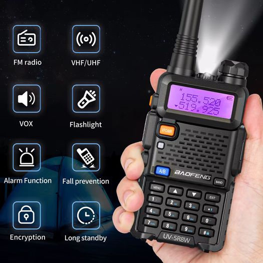Baofeng Walkie Talkie UV 5R 5W Dual Band Ham Two Way Radio Vhf Uhf FM Radio Handheld Transceiver Hunting