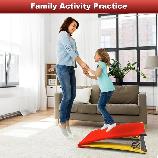Gymnastics Springboard for Kids Vaulting Training Fitness Playing, Portable Curved Spring Board, Hard Wood Practice Equipment, Elastic Board for Home Room Athletics Training