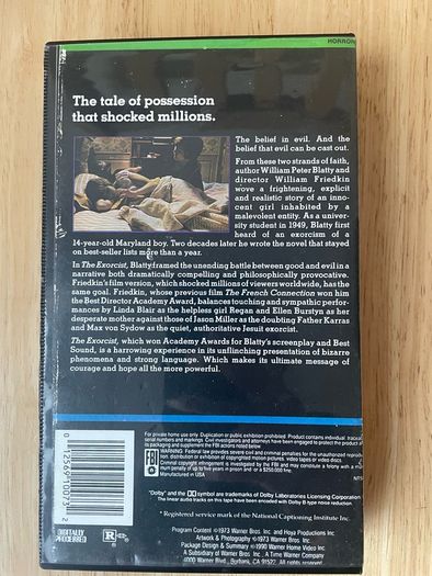The Excorcist Vintage VHS