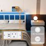 Double Bed Frame with Storage Headboard,4ft6 Bed Frame Double Bed Base with Charging Station and LED Lights,Metal Platform Double Bed 135x190,Mattress Base No Box Spring Needed,No Noise,White Image 6