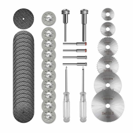 Diamond Cutting Discs for Dremel Rotary Tool 36pcs, HSS Circular Saw Blades 6pcs,Resin Cutting Discs 20pcs,545 Diamond Cutting Wheel 10pcs with 2 Screwdrivers