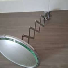 Stunning art deco top quality extending arm wall mounted bathroom shaving vanity mirror.