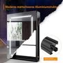 Black LED Bathroom Mirror Cabinet with Light and Shaver Socket Illuminated Bathroom Cabinet with Mirror 3 Color Changing,Removeable Shelf,Built-in Defogger 500x700 mm Aluminium Image 5