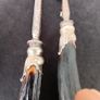 Fabulous Antique Carving Fork & Knife Sharpener Sterling Silver Antler Handles Image 3