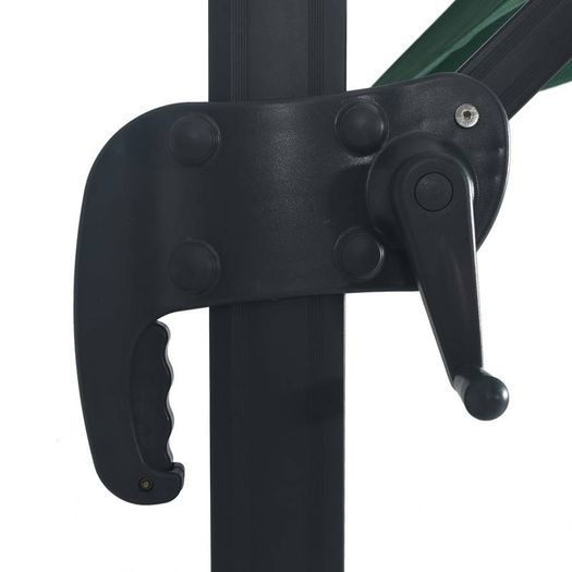 Cantilever Umbrella with LED Lights and Aluminium Pole 400x300 cm Green
