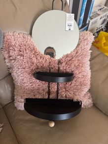 BNWT black bathroom shelf with connected mirror Collection only