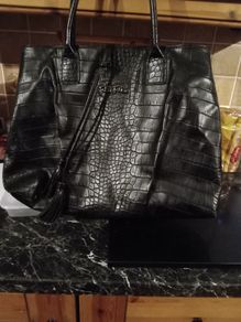 Black croc design Folli Follie tote bag