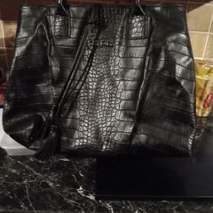 Black croc design Folli Follie tote bag