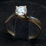9ct Gold Solitaire Ring | Hallmarked 375 | Clear Stone | Size 50 Image 2