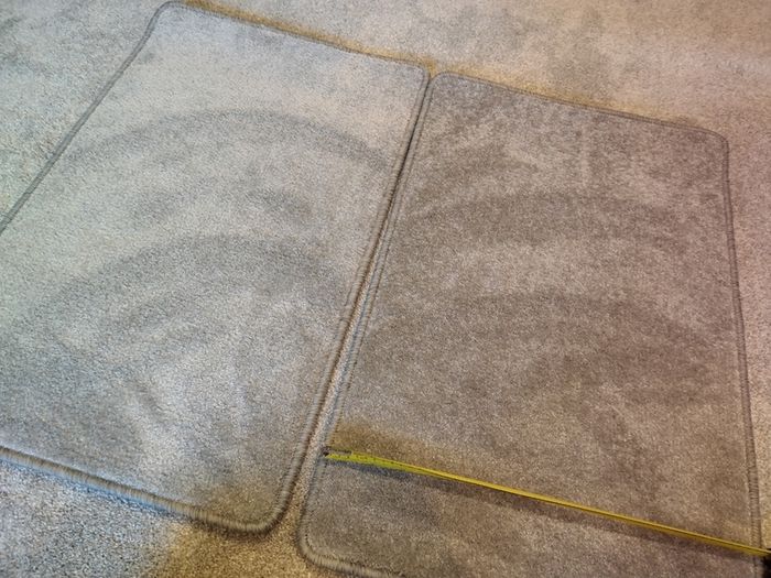 Set of x2 Grey Fluffy Floor Mats