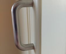 24 x D-shaped Furniture Handles (Satin nickel finish)