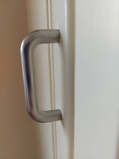 24 x D-shaped Furniture Handles (Satin nickel finish)