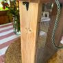 Unused Rustic Wooden Bird Feeder with Wire Mesh Image 3