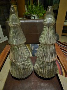 Vintage pair of glass Christmas trees