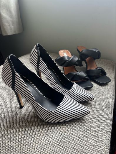 2 pairs black heels size 5