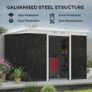 9' x 4' Metal Garden Storage Shed Tool House with Sliding Door Spacious Layout for Backyard, Lawn Dark Gray Image 4