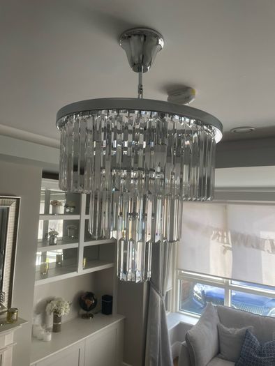 3-Tier Glass Droplet Chandelier