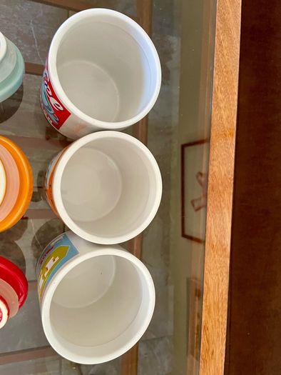 3 x Retro 50s 60s Multi Color Classic Tea Coffee Sugar Set