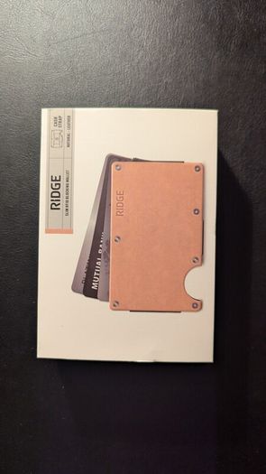 Ridge Wallet - Natural Leather with Cash Strap + Added Coin Tray