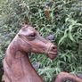 2 X Magnificent 19th Century Italian 2 Foot Leather Horses Image 6