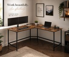 L-Shaped Home Office Desk 140 x 140 cm Corner Computer Desk