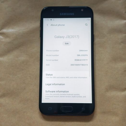 Samsung Galaxy J3 2017 - 16GB - Black - 3 - Fully working