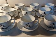 Ten Restaurant/Cafe Italian Ancap Cups and Saucers