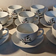 Ten Restaurant/Cafe Italian Ancap Cups and Saucers