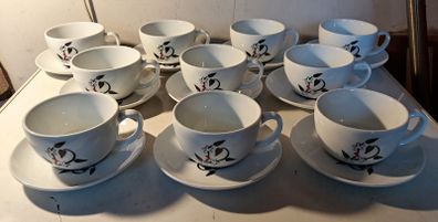 Ten Restaurant/Cafe Italian Ancap Cups and Saucers