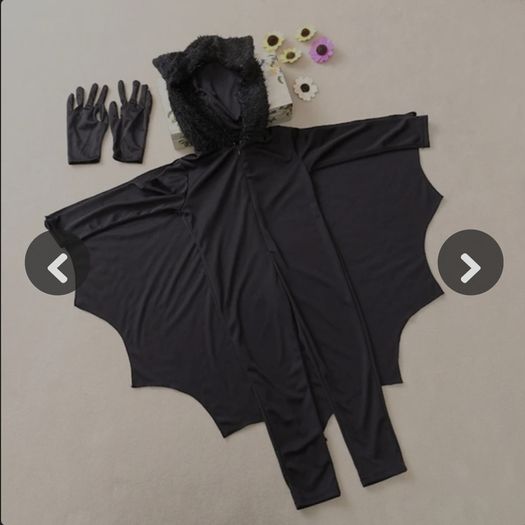 Kids Halloween Costume, Girls/ Boys Black Jumpsuit Connect Wings