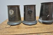 vintage pewter tankards, trophies for sporting events in the mid-20th century
