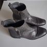 JustFab - Camille Geometric Quilt Chrome Zipped Ankle Boots Image 3