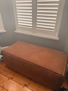 WOOOD Rodeo 3 Seater Sofa + Matching Pouf, Cognac