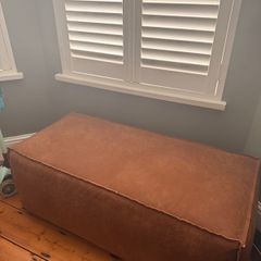 WOOOD Rodeo 3 Seater Sofa + Matching Pouf, Cognac