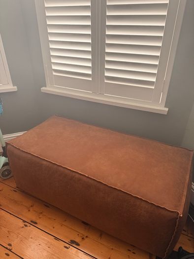 WOOOD Rodeo 3 Seater Sofa + Matching Pouf, Cognac